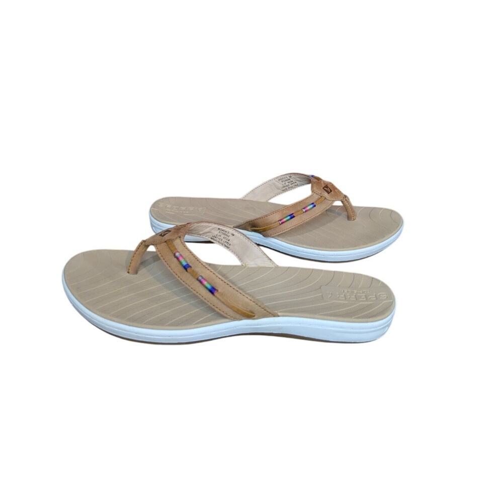 Sperry Seabrooke Thread Wrap Flip Flop in Tan Size 9